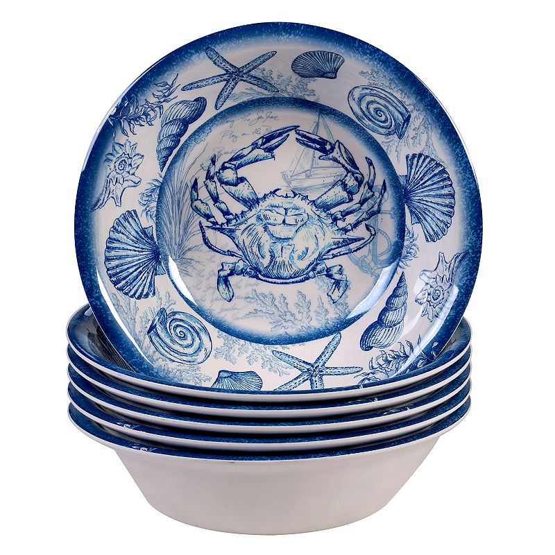 Certified International Oceanic 6-pc. Melamine All-Purpose Bowl Set