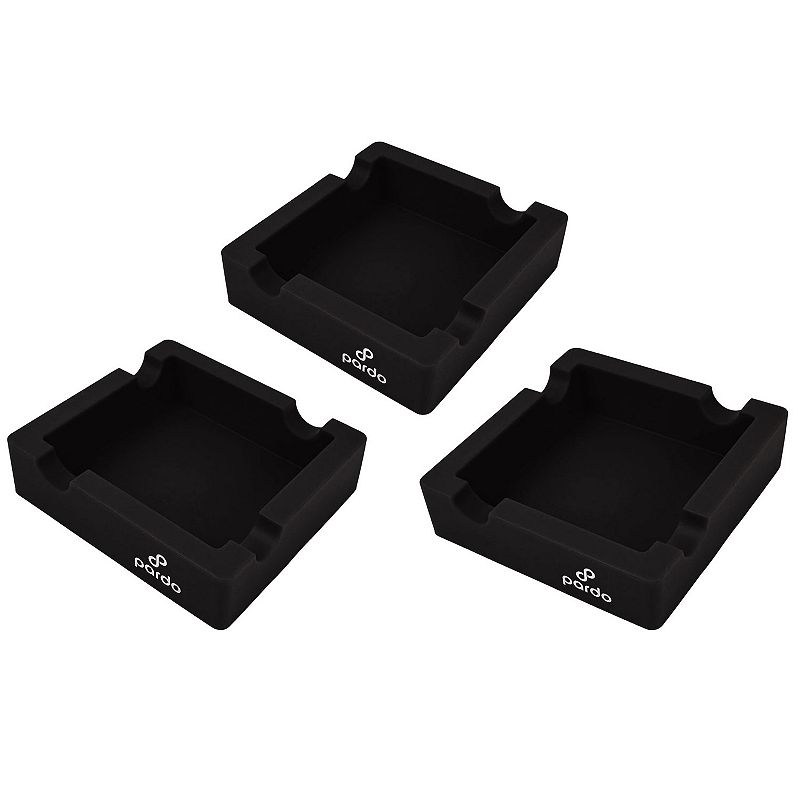 3 Pcs Silicone Ashtrays with Built-in Cigar Holder for Outdoor Use