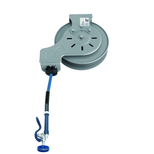 TandS B-7212-01 Open Epoxy-Coated Hose Reel with 15-Foot Hose and Spray Valve