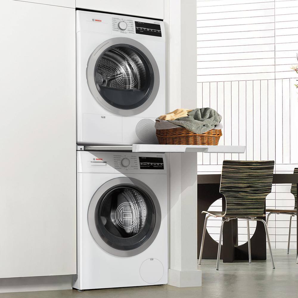 Bosch 24 in. Compact Laundry Stacking Kit with Shelf in White WTZ11400UC