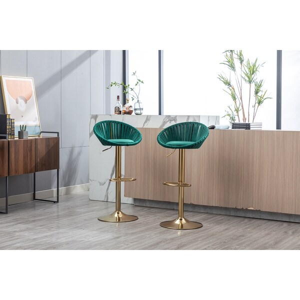 Kitchen Bar Chairs Velvet Bar Stools Set of 2 Barstools - 19.69 *18.11 *38.58