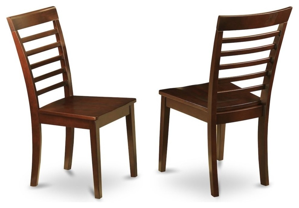 Milan Chair With Wood Seat  Mahogany Finish  Set of 2   Contemporary   Dining Chairs   by BisonOffice  Houzz