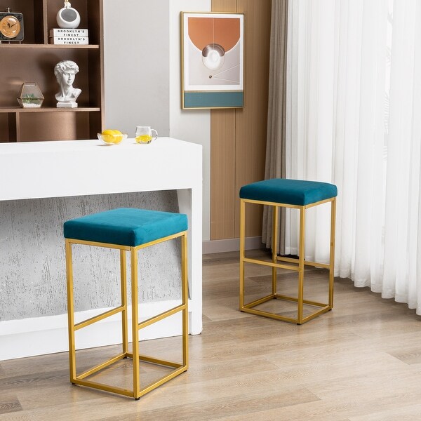 2pcs 30 Inch Backless Upholstered Bar Stools