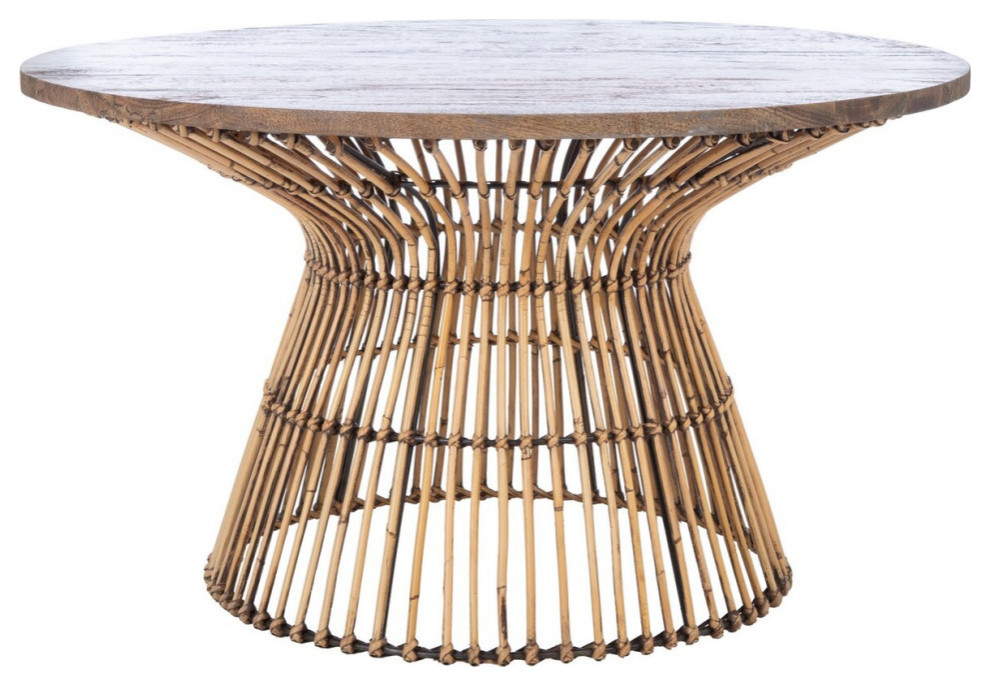 Trent Round Coffee Table Honey Brownwash/ Black   Modern   Coffee Tables   by Virgil Stanis Design  Houzz