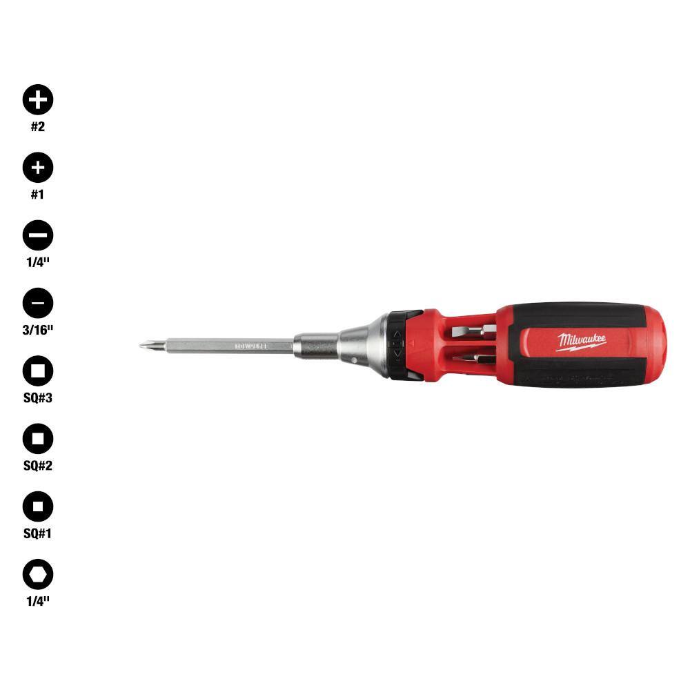 MW 9-in-1 Square Drive Ratcheting Multi-Bit Screwdriver 48-22-2322