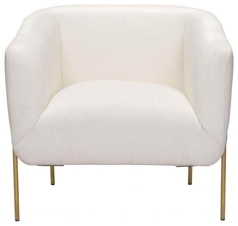 Micaela Arm Chair Ivory/Gold   Midcentury   Armchairs And Accent Chairs   by First of a Kind USA Inc  Houzz