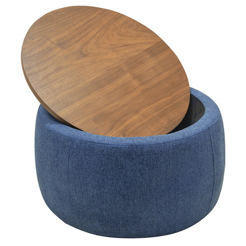 Round Storage Ottoman  2 in 1 Function  Work as En...