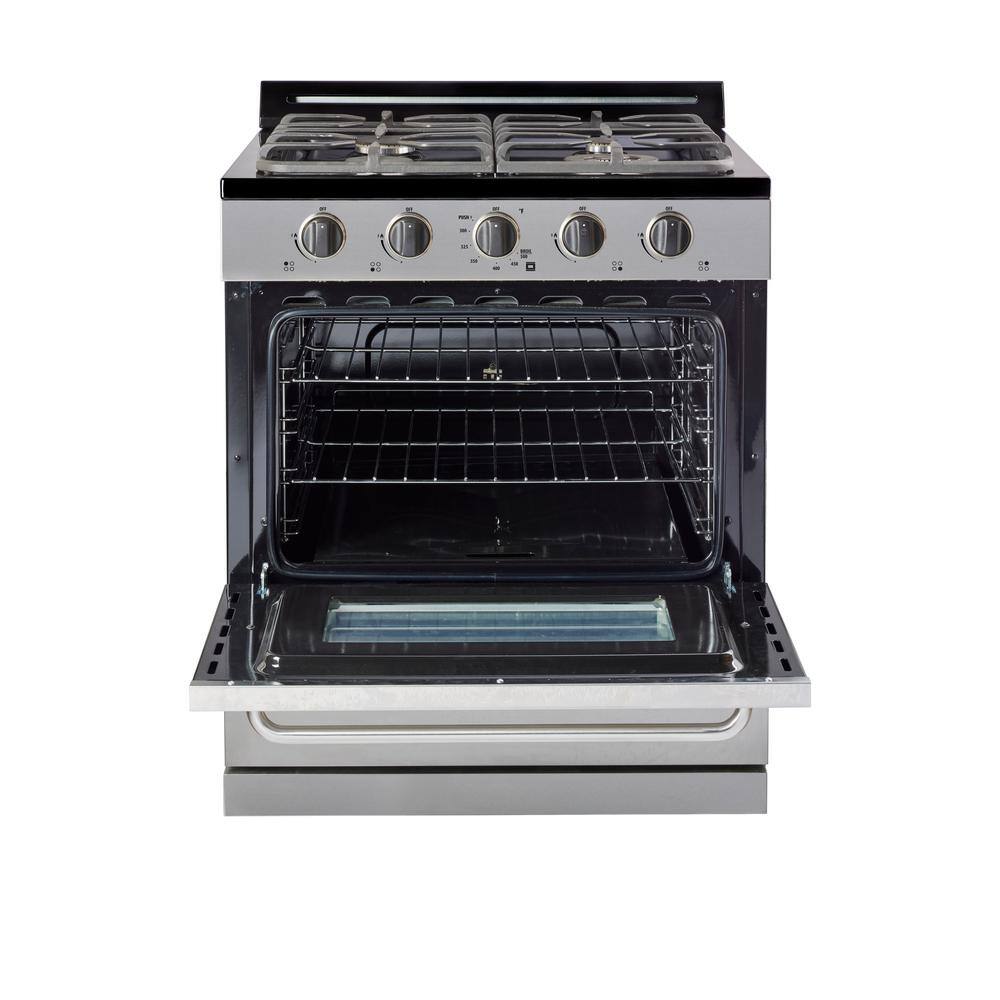 Unique Appliances 30 in. 3.9 cu. ft. 4 Burner Off-Grid Freestanding Propane Gas Range in Stainless Steel UGP-30G OF2 SS