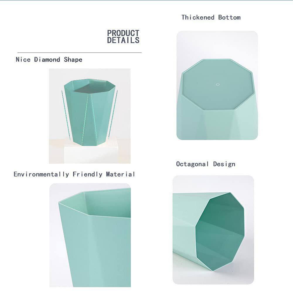 Dracelo 2.6 Gal. Green Plastic Diamond Shape Trash Can Wastebasket 2 Pack B09FPXH8C3