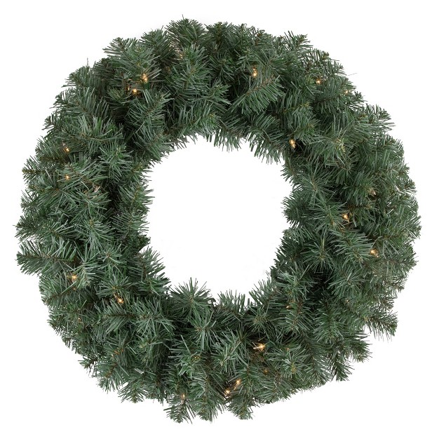 Northlight Pre lit Colorado Blue Spruce Artificial Christmas Wreath 24 inch Clear Lights