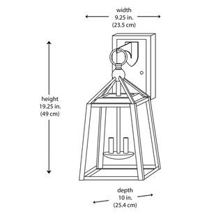 Home Decorators Collection Blakeley Transitional 2-Light Black Outdoor Wall Light Fixture with Clear Beveled Glass 19905