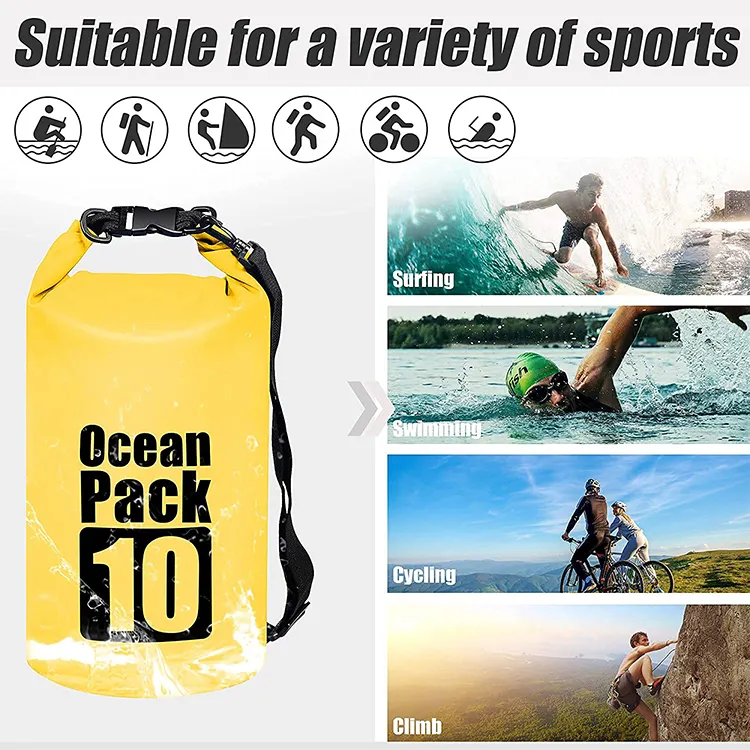 Outdoor Floating Camping Hiking Ocean Pack Adjustable Strap Waterproof Dry Bag With Custom Logo