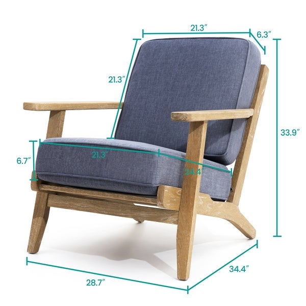 Crestlive Products Home Upholstered Wooden Lounge Chair with Cushions