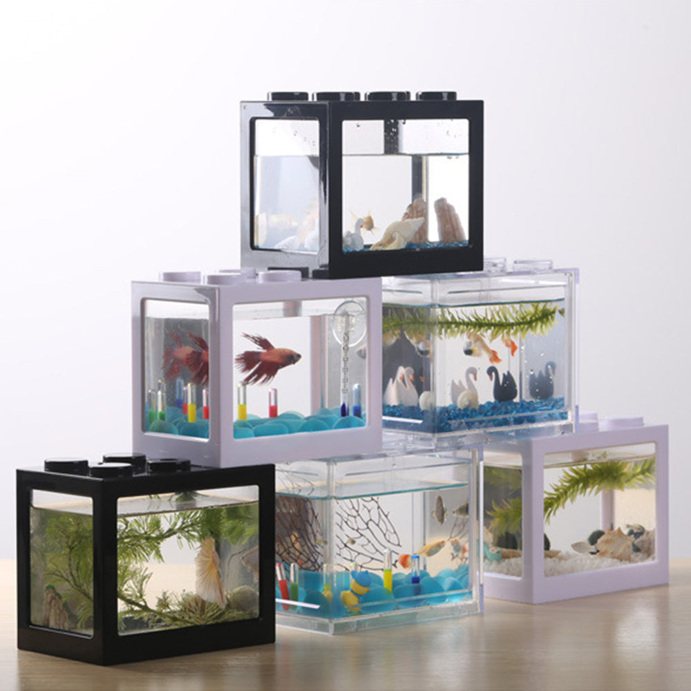 Fish Tanks Row Aquarium Stackable Tanks Feeding Tanks Reptile Row Box Desktop Decoration