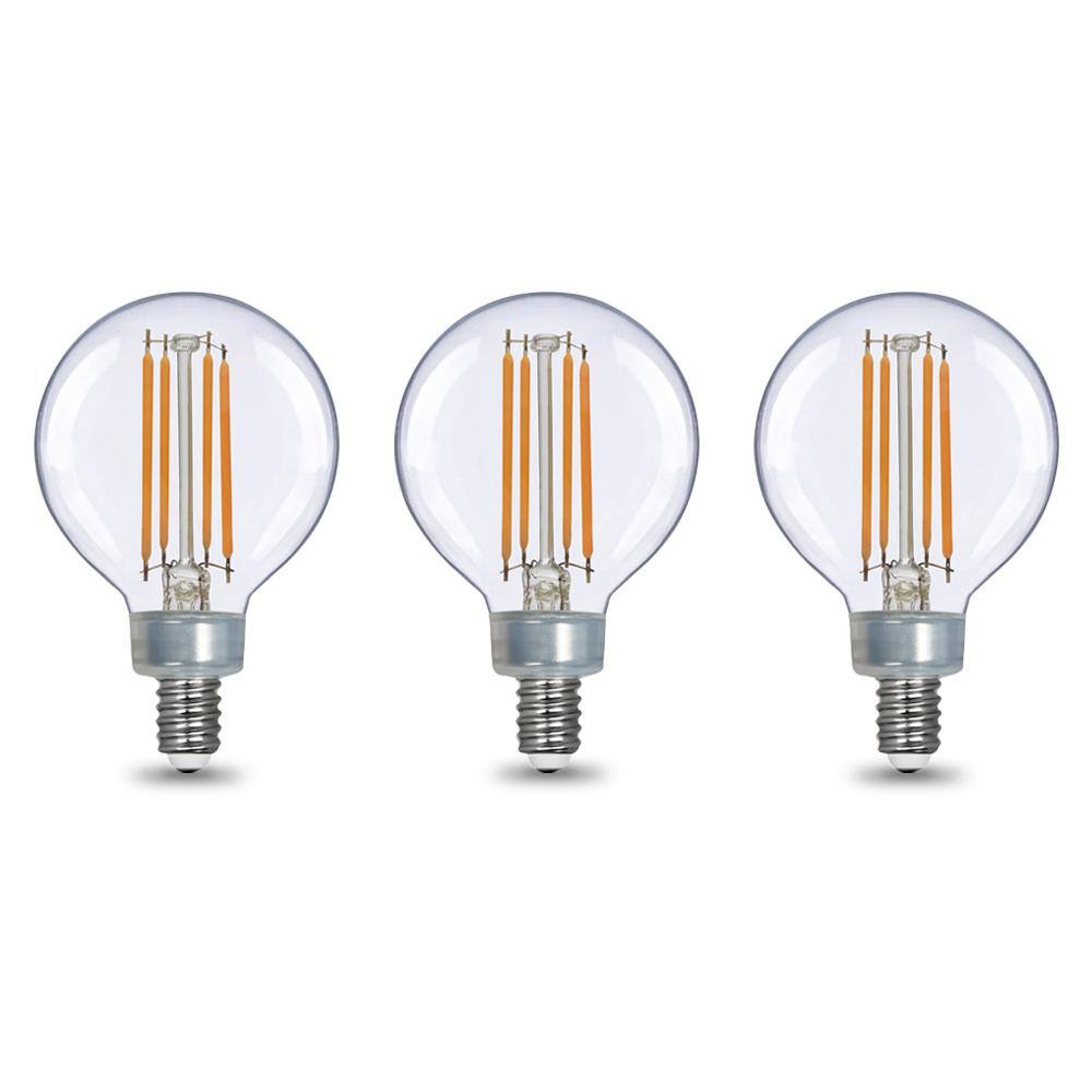 EcoSmart 60-Watt Equivalent G16.5 Dimmable ENERGY STAR CEC Filament LED Light Bulb Bright White (3-Pack) G16.5C6E12930Z