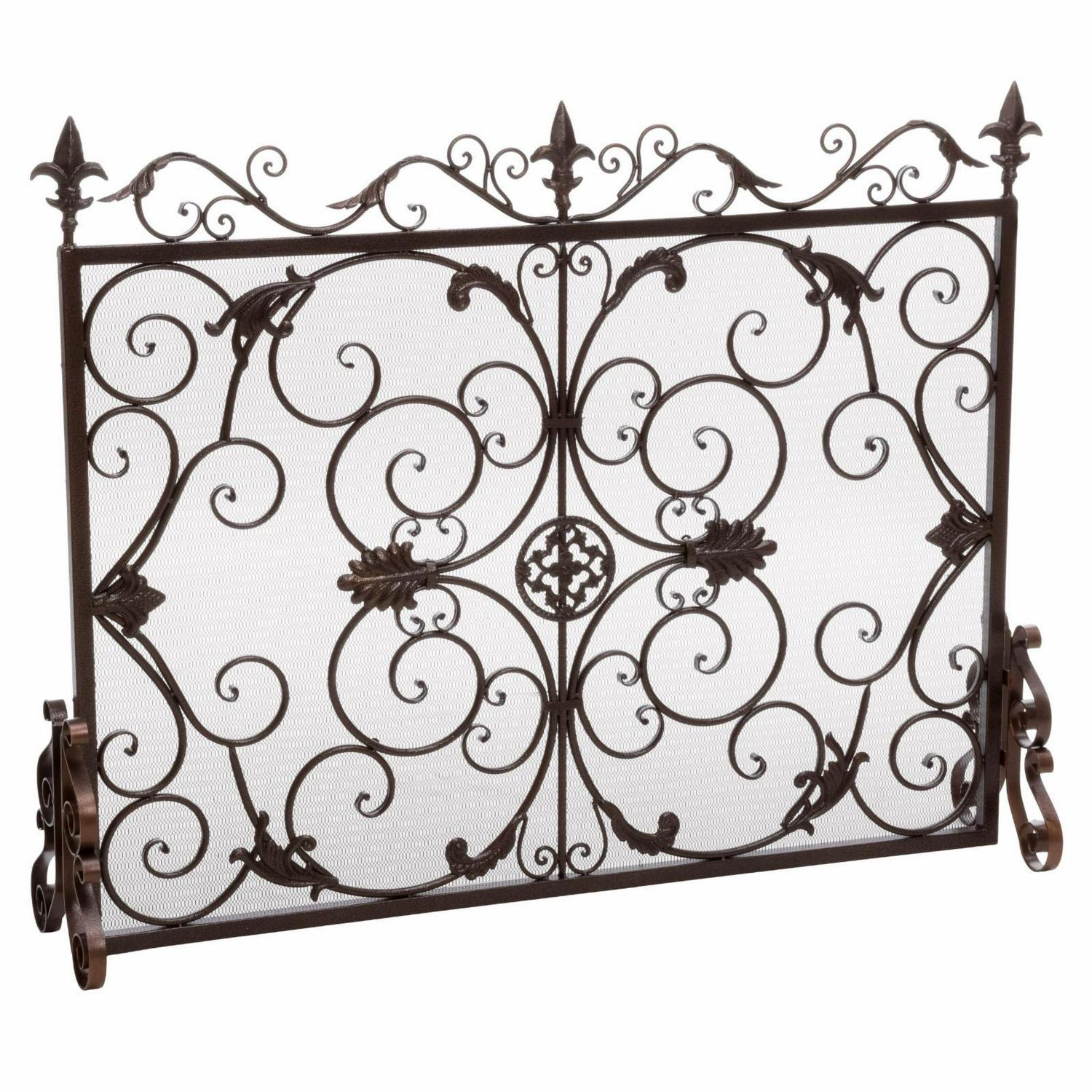 Laurentia Panel Iron Fireplace Screen