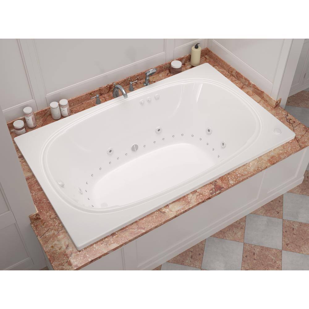 Universal Tubs Peridot 6 ft. Acrylic Rectangular Drop-in Whirlpool Air Bathtub in White HD4872CDR