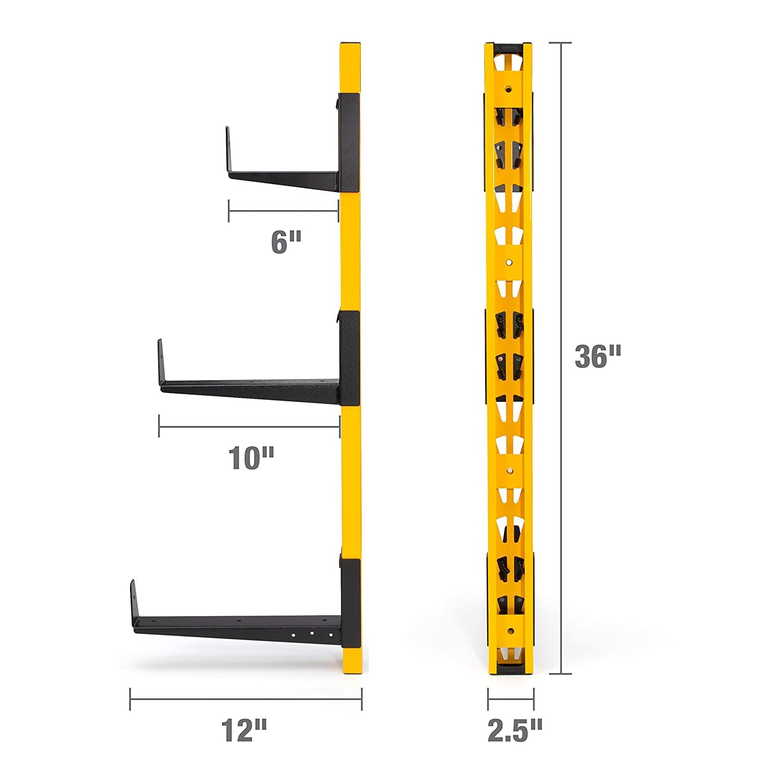 Dewalt 3-Piece Wall Mount Cantilever Wood and Lumber Storage Rack for Workshop Shelving， M