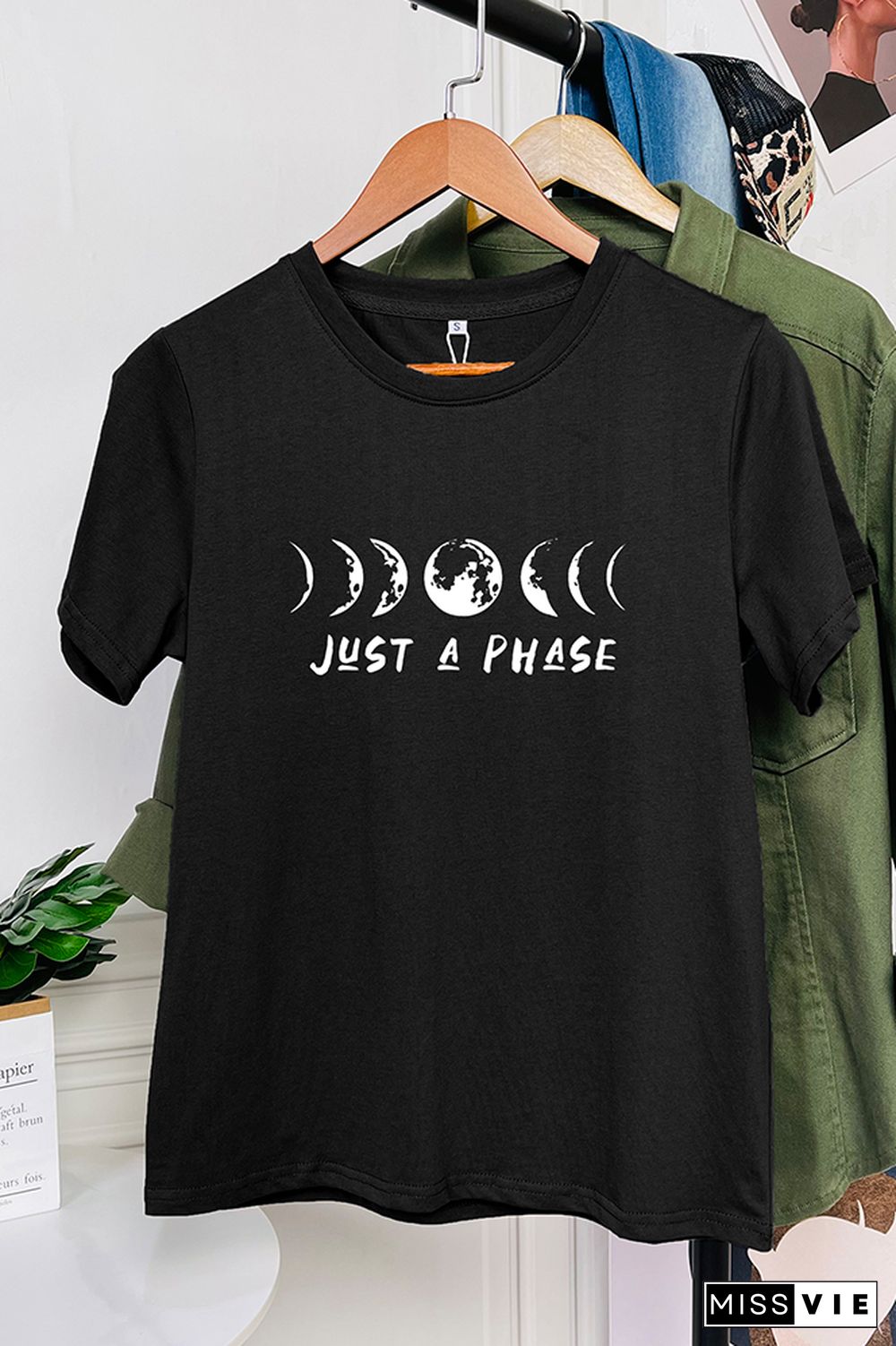 It's Just A Phase Moon Graphic T-Shirt Wholesale