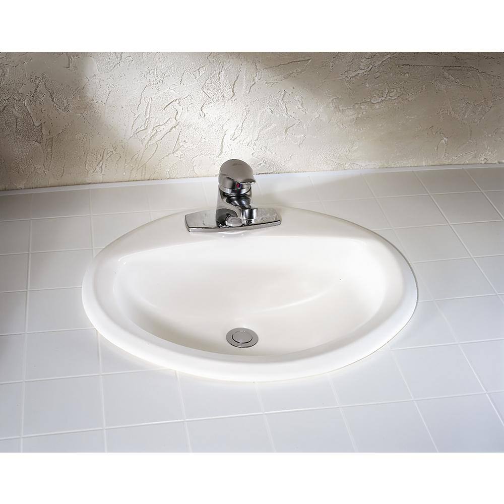 American Standard Aqualyn Less Overflow Countertop Bathroom Sink with 4 in. Faucet Holes in White 0476928.020