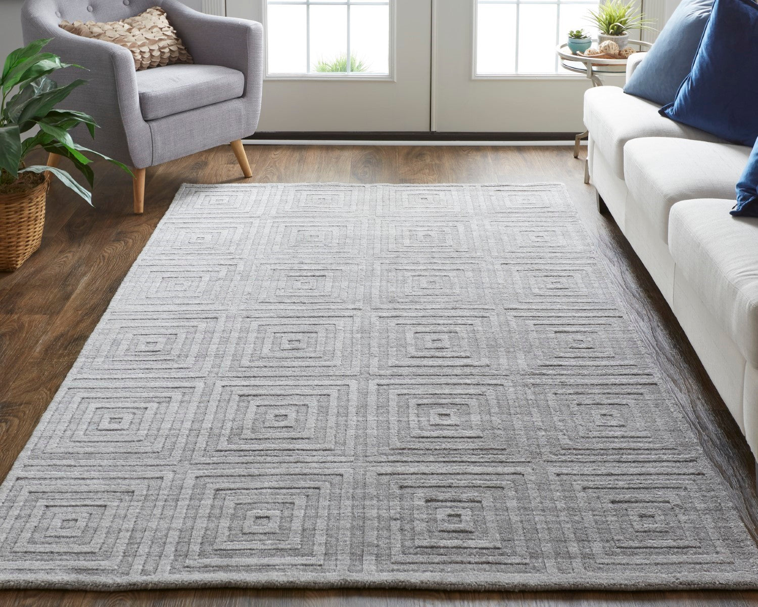 Tatem Hand Woven Linear Beige/Gray Rug