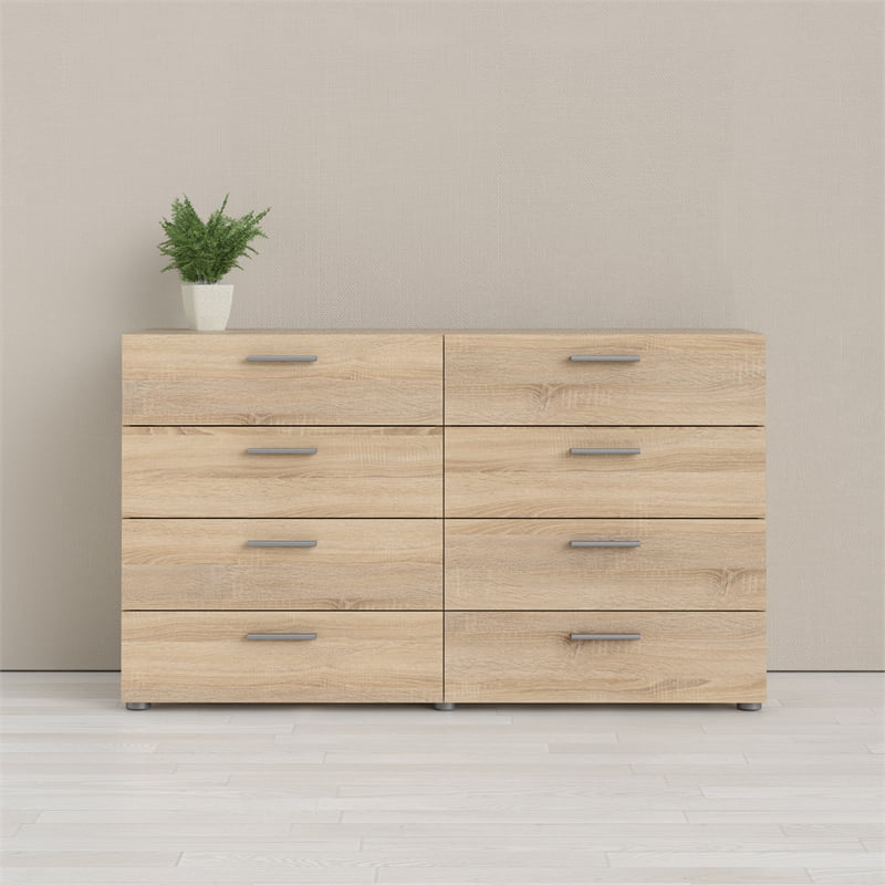 Loft 8 Drawer Double Dresser, Oak Structure