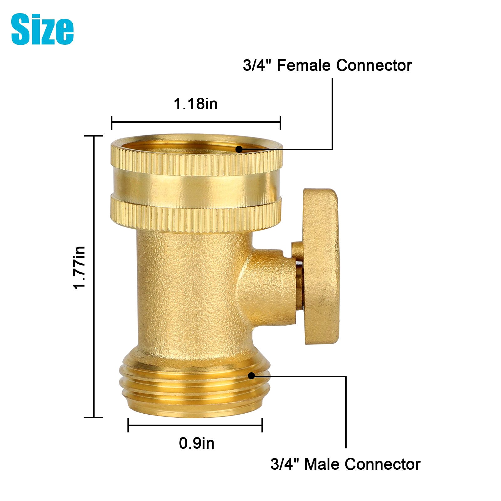 EEEkit 2pcs Heavy Duty Brass Garden Hose Shut Off Valve， 3/4