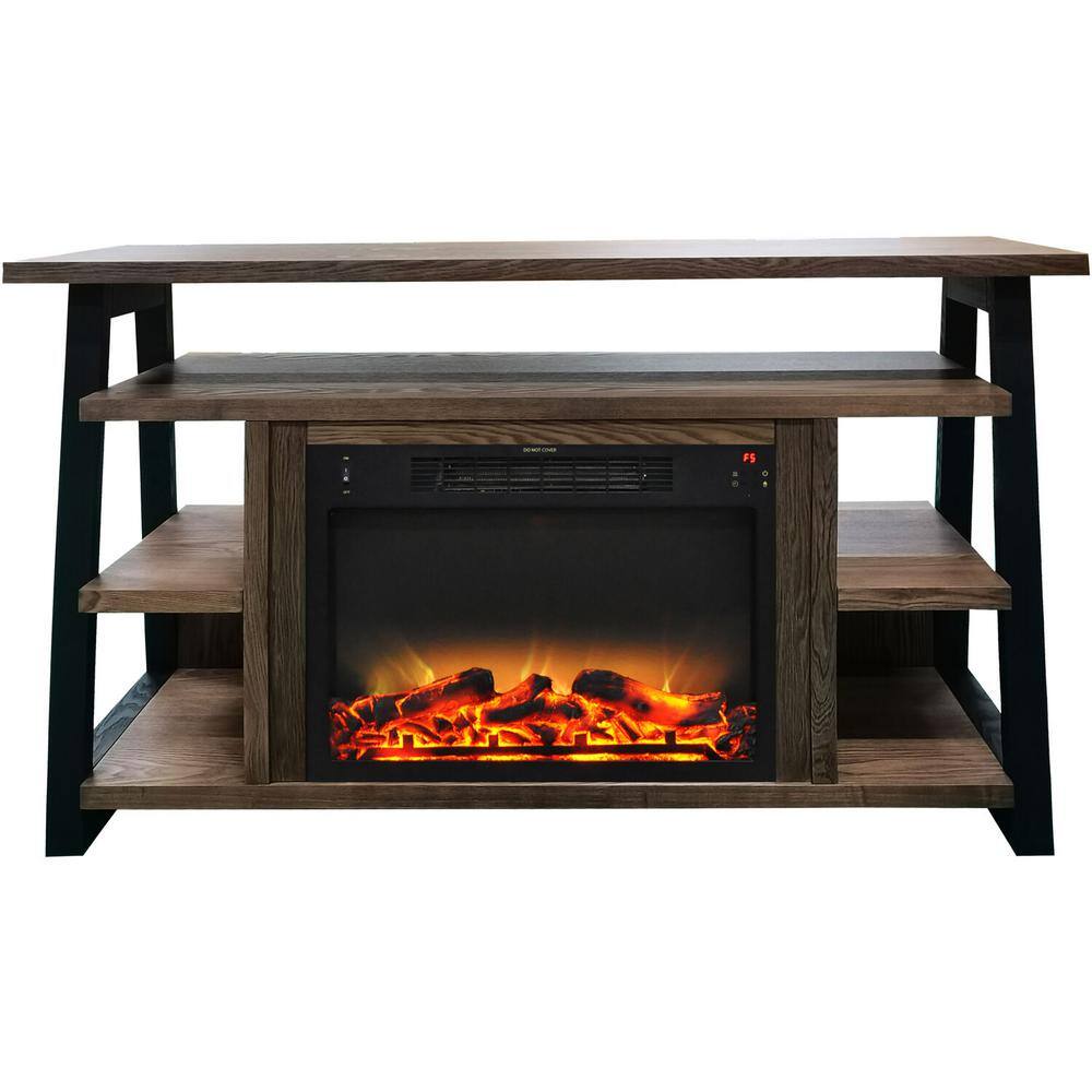 Cambridge Sawyer 53.1 in. Industrial Freestanding Electric Fireplace in Walnut CAM5332-1WALLG2