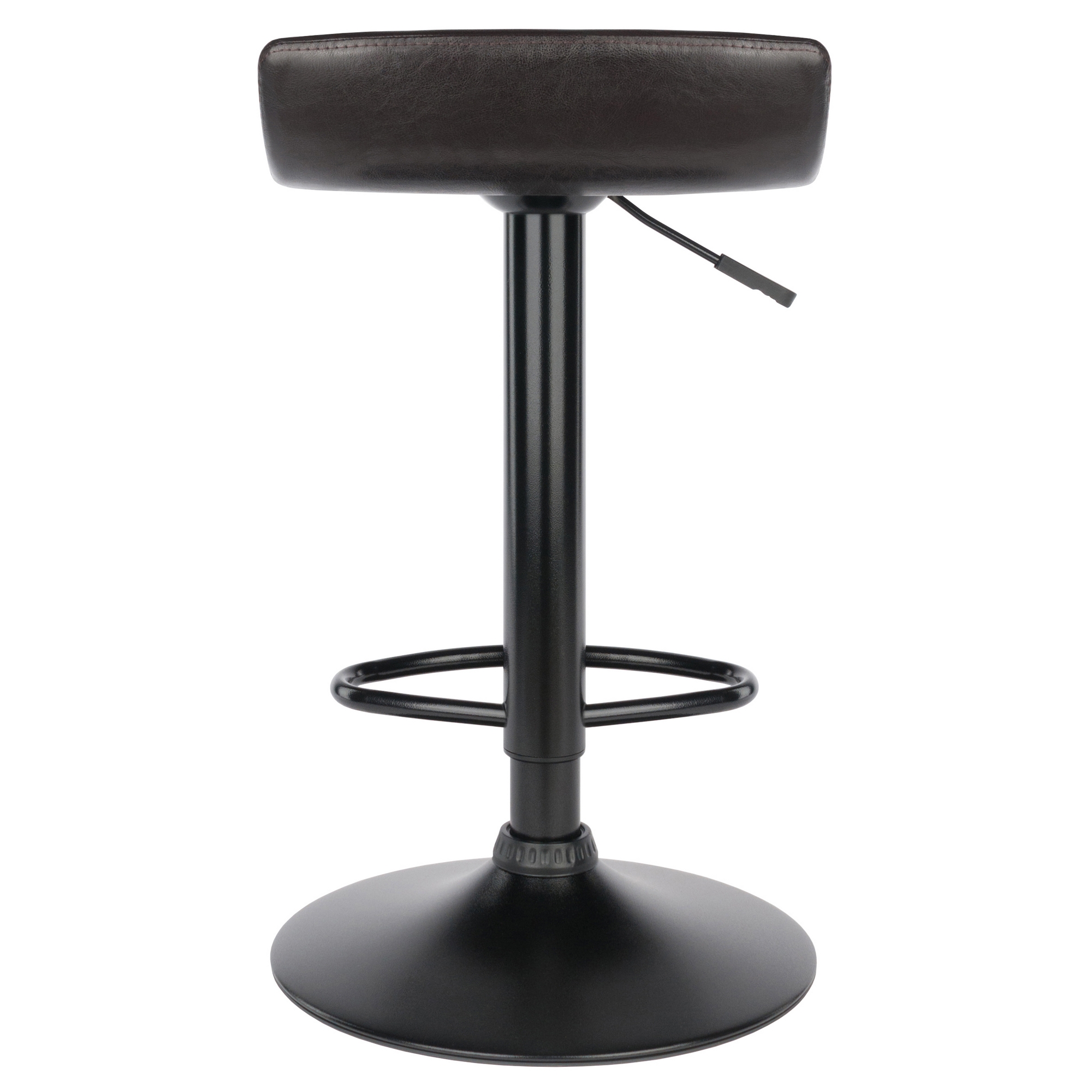 Winsome Wood Cora 3-Pc Pub Set， Faux Marble Table and 2 Adjustable Swivel Stools， Black and Espresso Finish