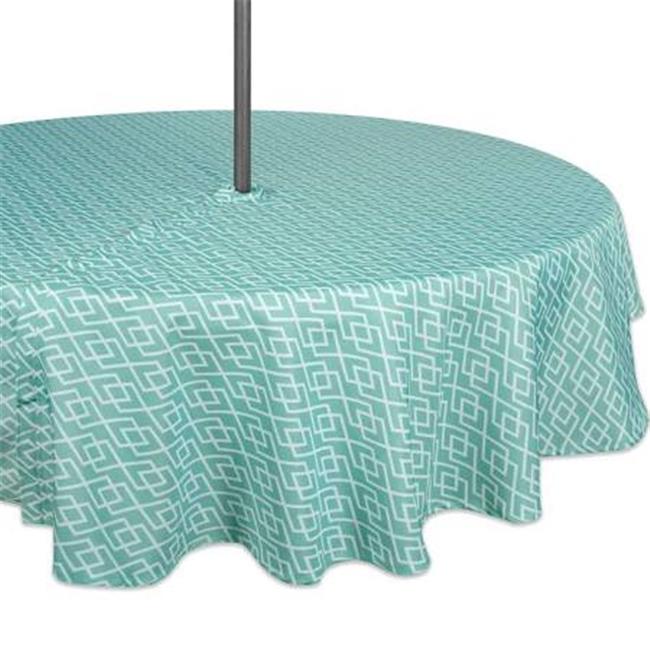 Aqua Diamond Outdoor Tablecloth With Zipper 60 inch Round