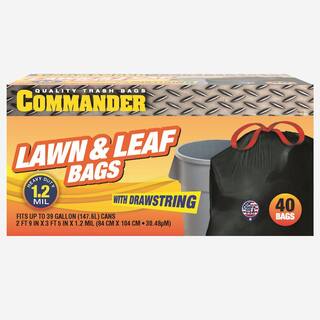 Commander 39 Gal. 1.2 Mil Black Trash Bags 33 in. x 41 in. Pack of 40 for Home Industrial Janitorial and Outdoor ULR-39G-DS-40C