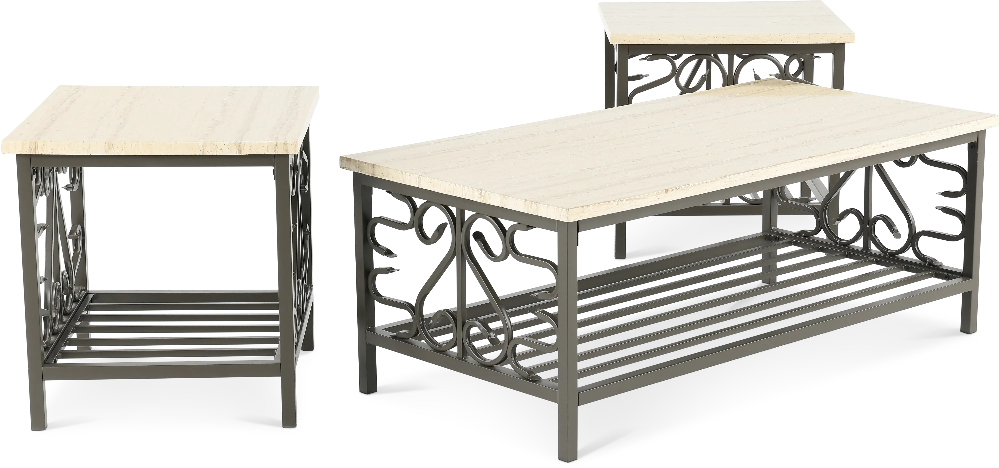 Fairhope Marble Top Coffee Table Set