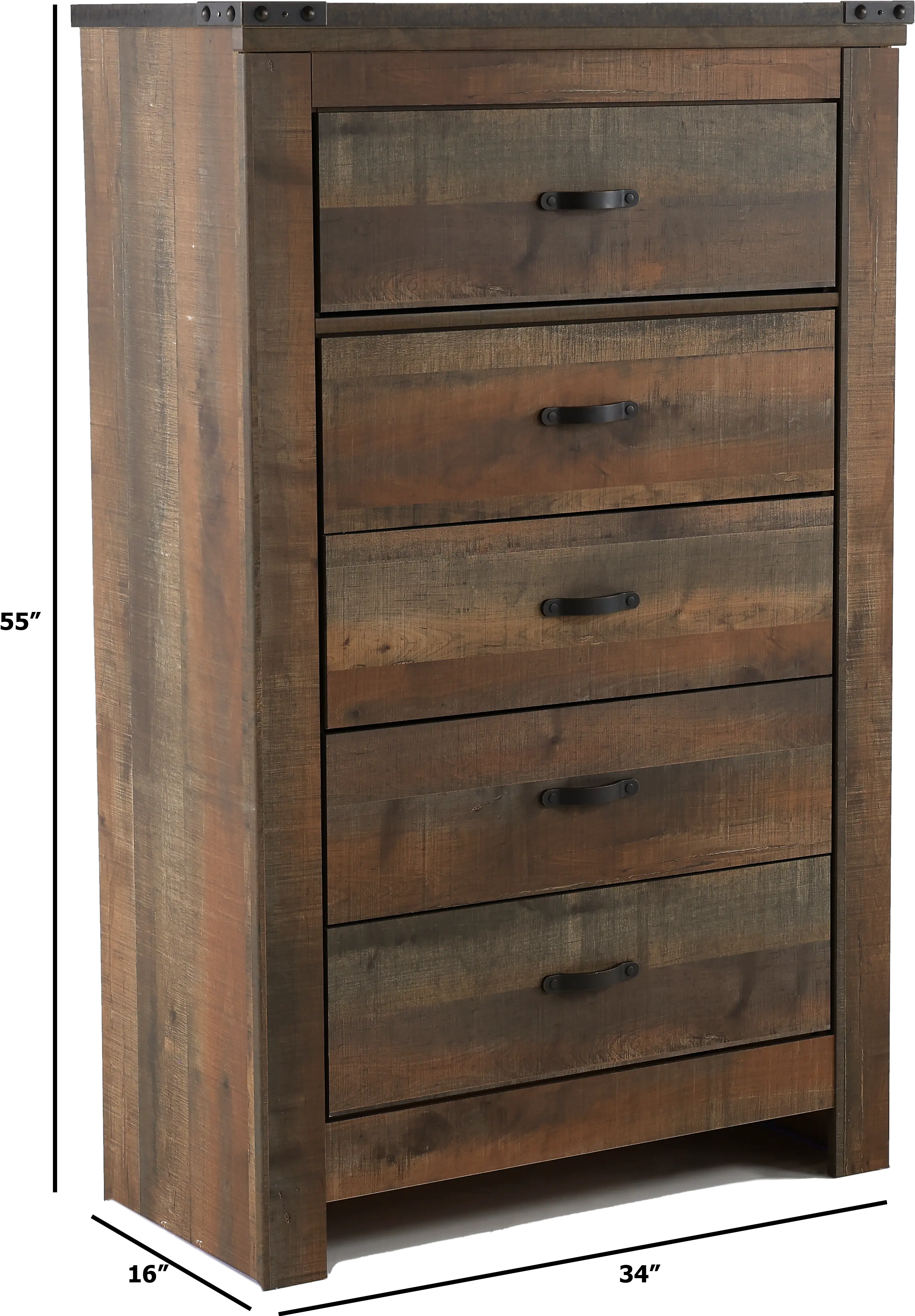 Trinell Rustic Oak Chest of Drawers