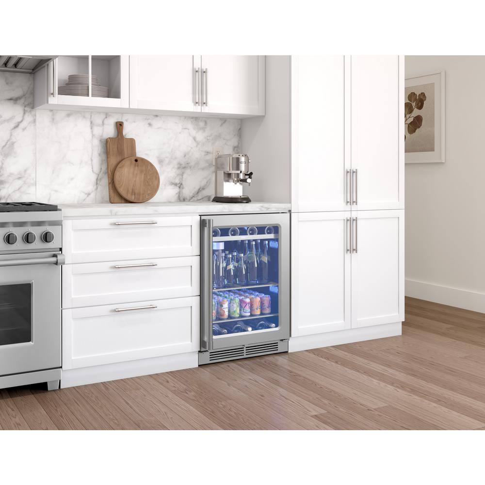 Zephyr 24 in. Dual Zone 45-Bottle Free Standing or Built-In Wine Cooler PRPW24C02AG