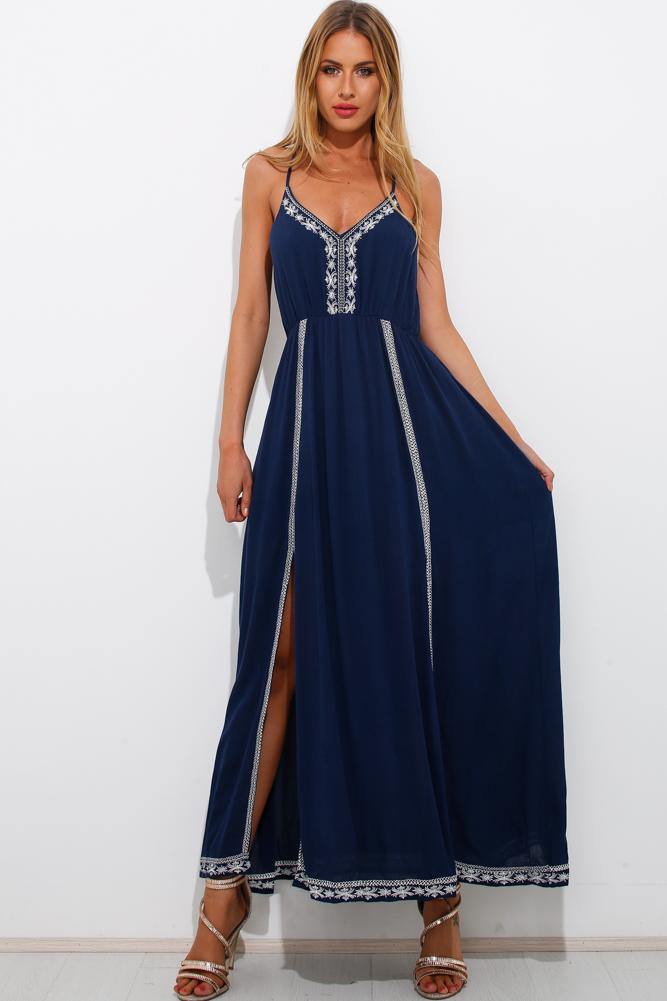 Long Lost Summer Maxi Dress Navy