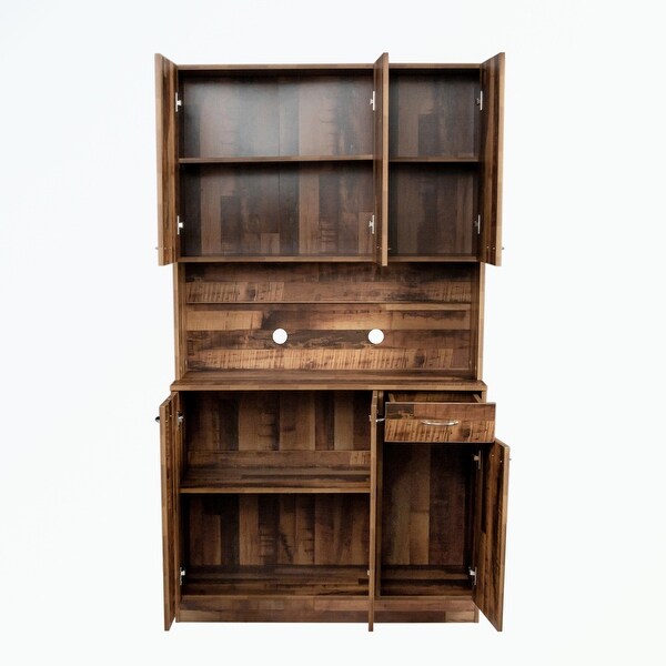 Wardrobe with 6-Doors， 1-Open Shelves and 1-Drawer - - 37065678