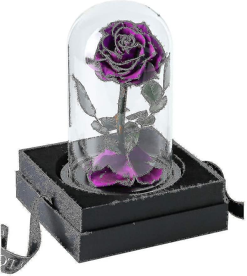 Preserved Real Rose Eternal Rose In Glass Dome Gift For Her Thanksgiving Christmas Valentine's Day B