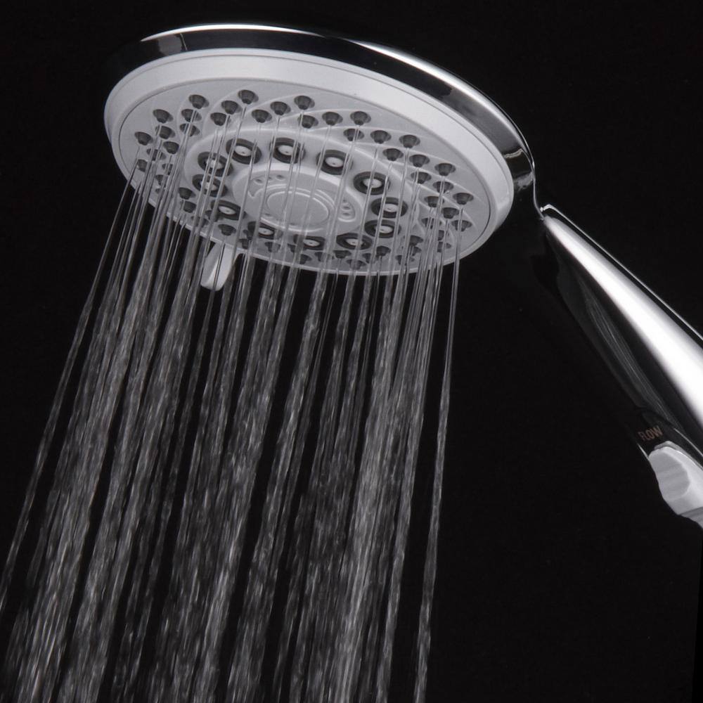 Hotel Spa 7-Spray 4 in. Single Wall Mount Waterfall Handheld Rain Shower Head in Chrome 21458