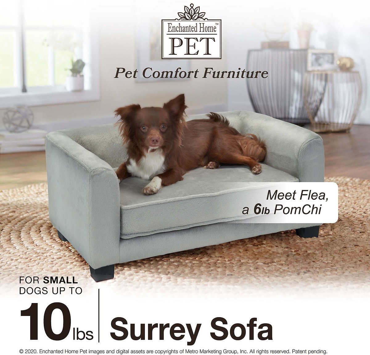 Enchanted Home Pet Surrey Cat and Dog Sofa Bed， Small (Beige)