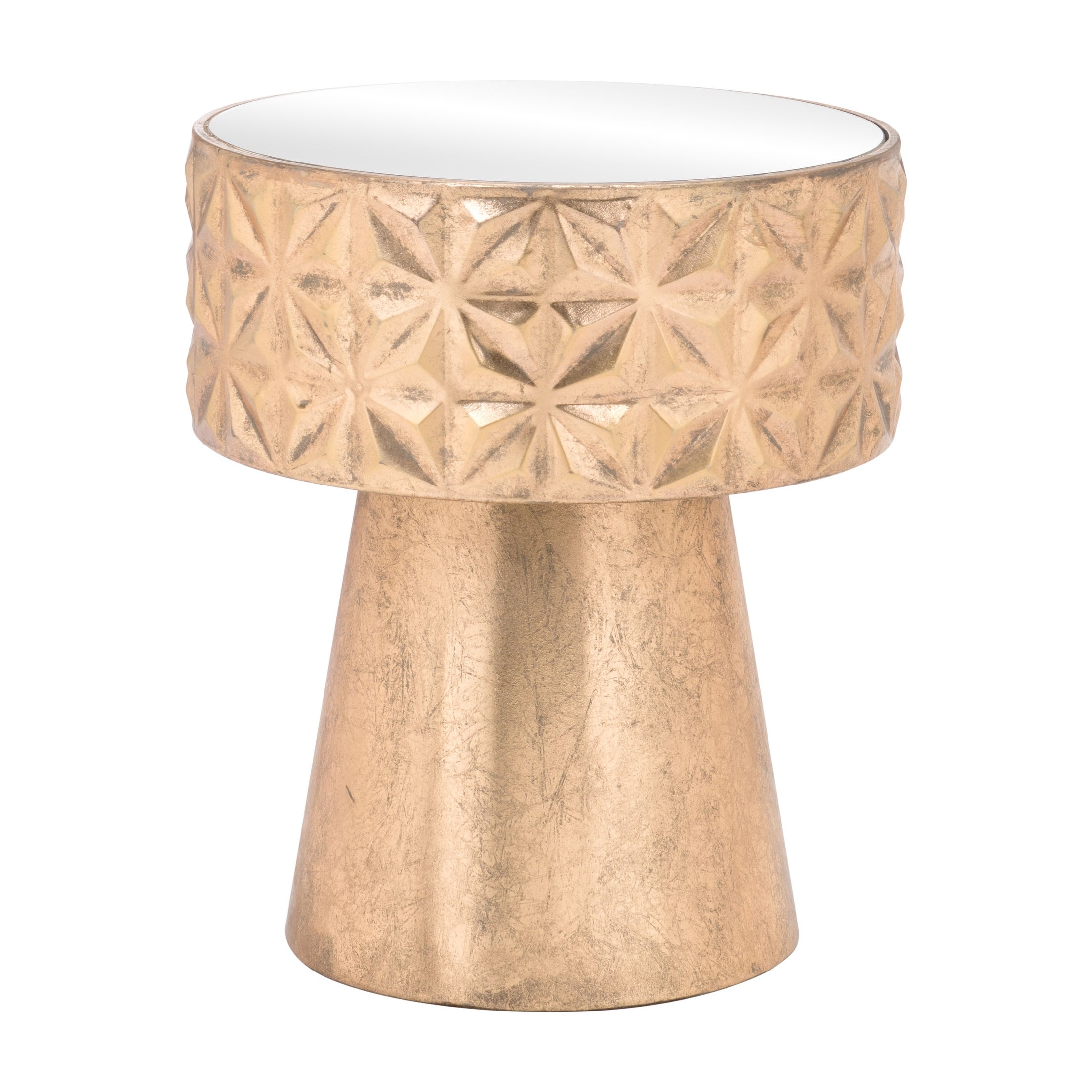 Aztec Side Table Gold - 15.7