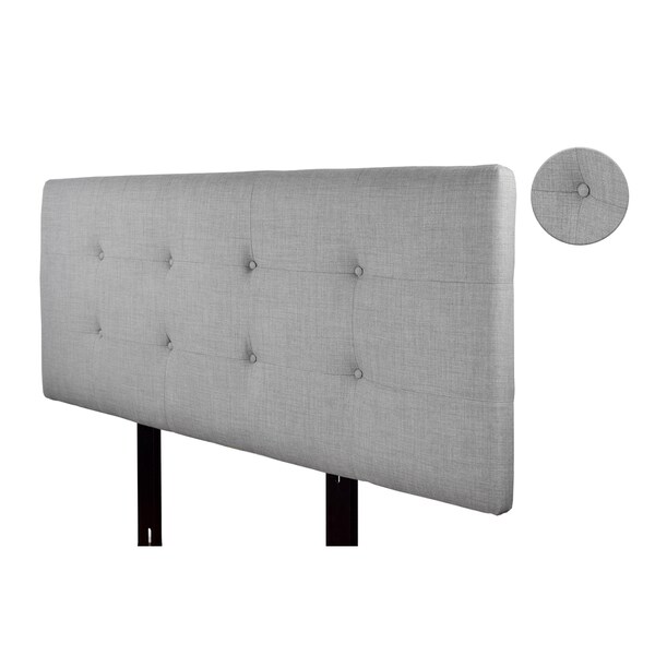 MJL Furniture Ali Button Tufted Dark Grey Upholstered Headboard - - 10360288