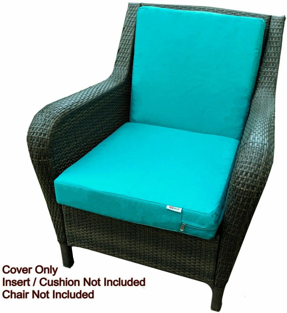 Multi Pack Outdoor Seat Chair Patio Cushion Pad Cover Duvet Case 22X24X4 Peacock Color