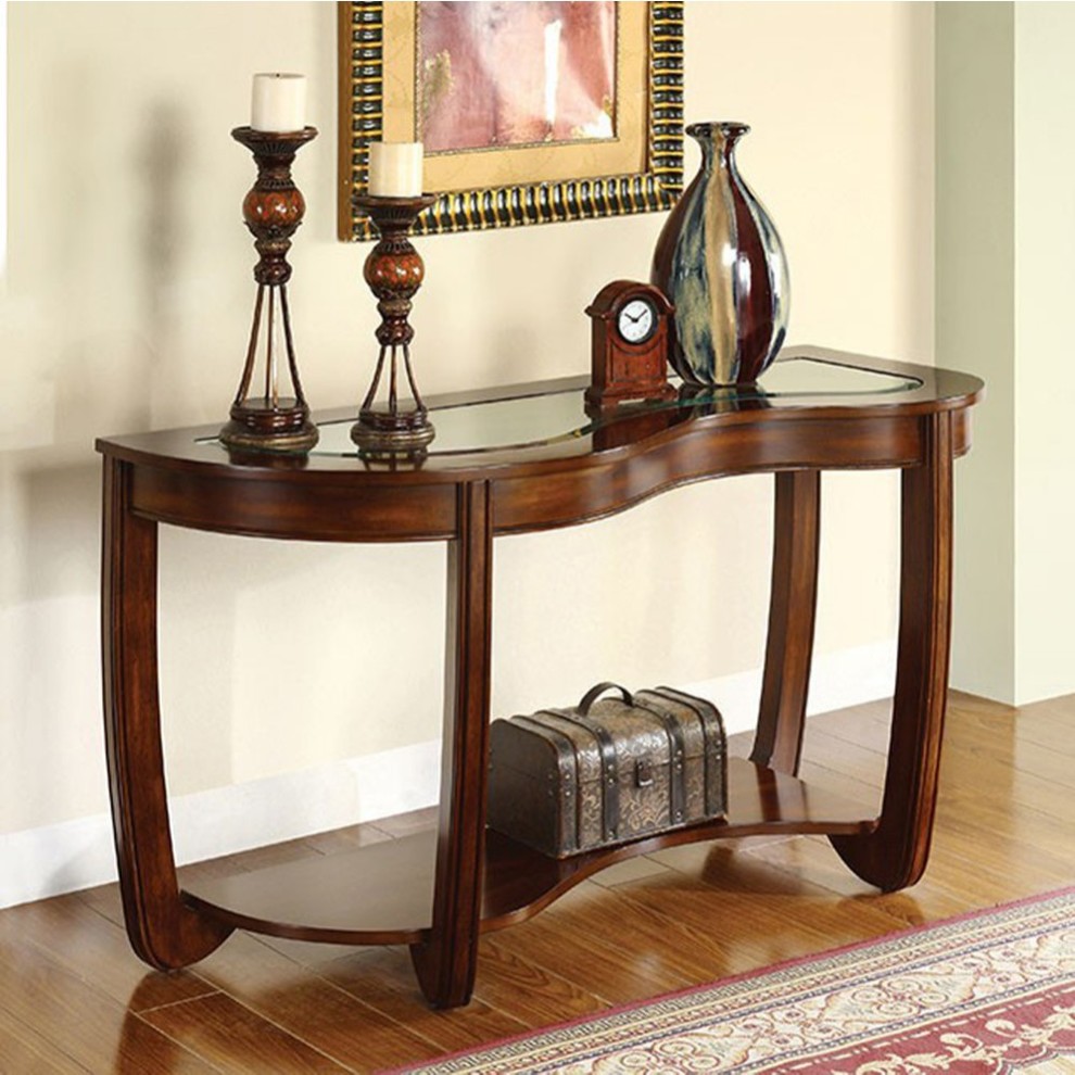 Benzara BM122997 Crystal Falls Transitional Style Sofa Table   Transitional   Console Tables   by Benzara  Woodland Imprts  The Urban Port  Houzz