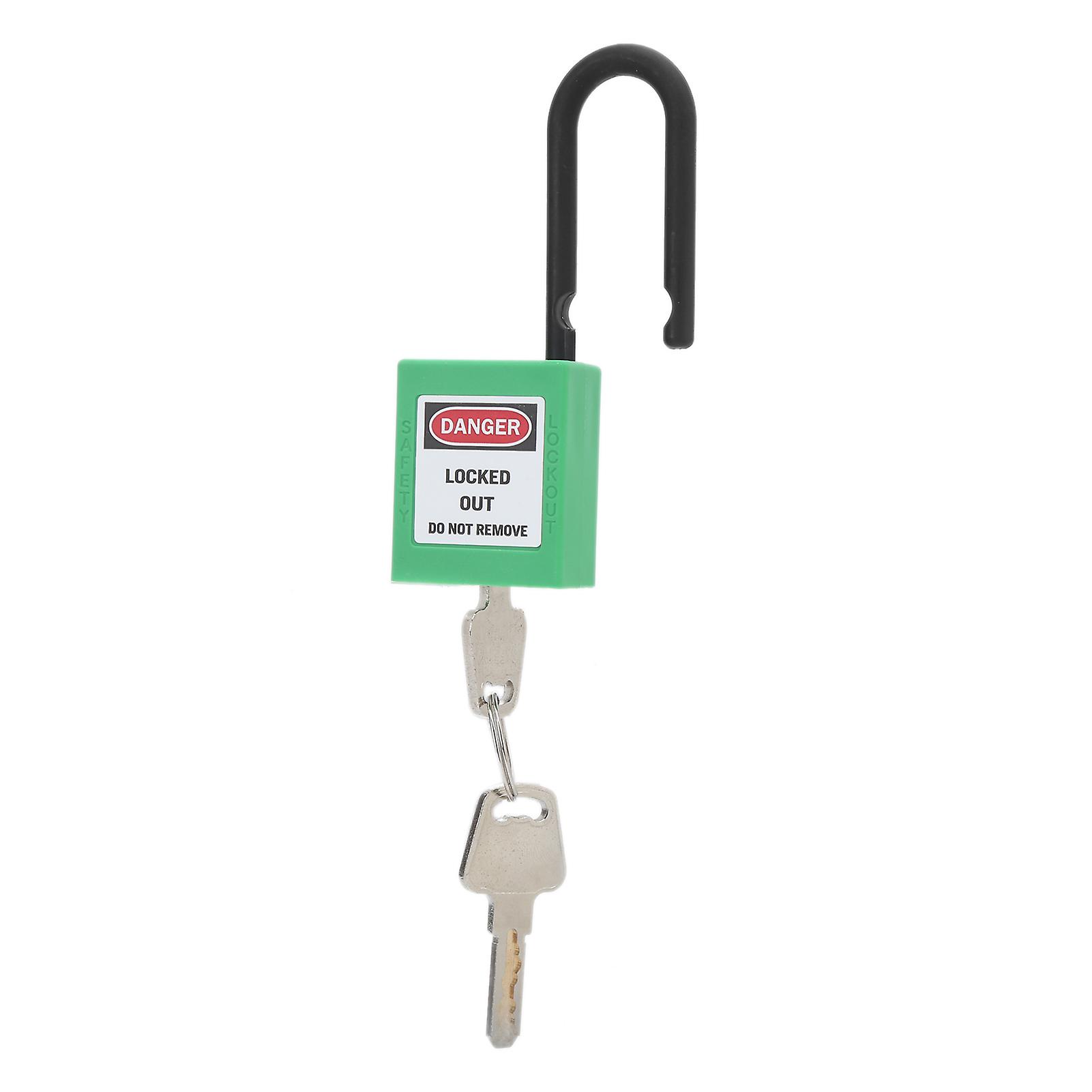 38mm/1.5in Safety Padlock Engineering Insulation Dustproof With 2 Keys For Factories Construction Sites Hospitalsgreen