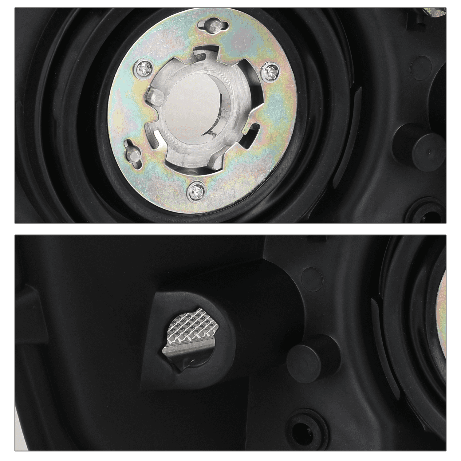 M-AUTO Pair Replacement Headlight Assembly for 04 05 06 07 08 Pontiac Grand Prix， Black Housing Smoke Lens Clear Corner