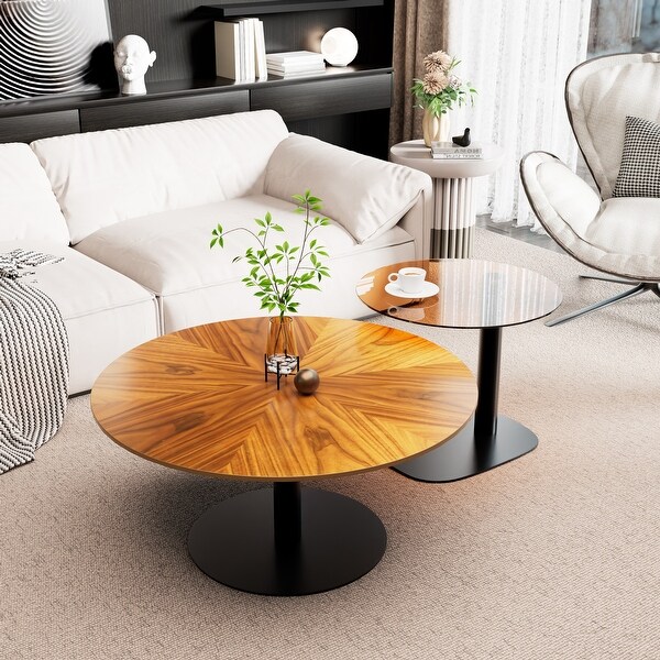 ARTLOGE Coffee Table Round solid wood Warm style Handmade to order Modern Side Tables Living Room/Bedroom/Office Nightstand