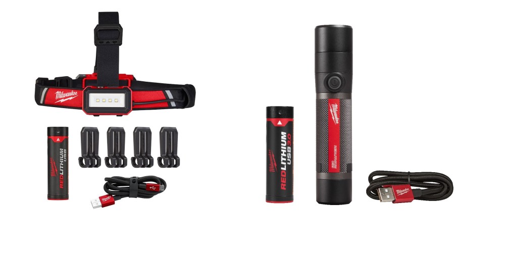 Milwaukee USB Rechargeable Flashlight Kit and Headlamp Bundle 2160-21-2115-21 from Milwaukee