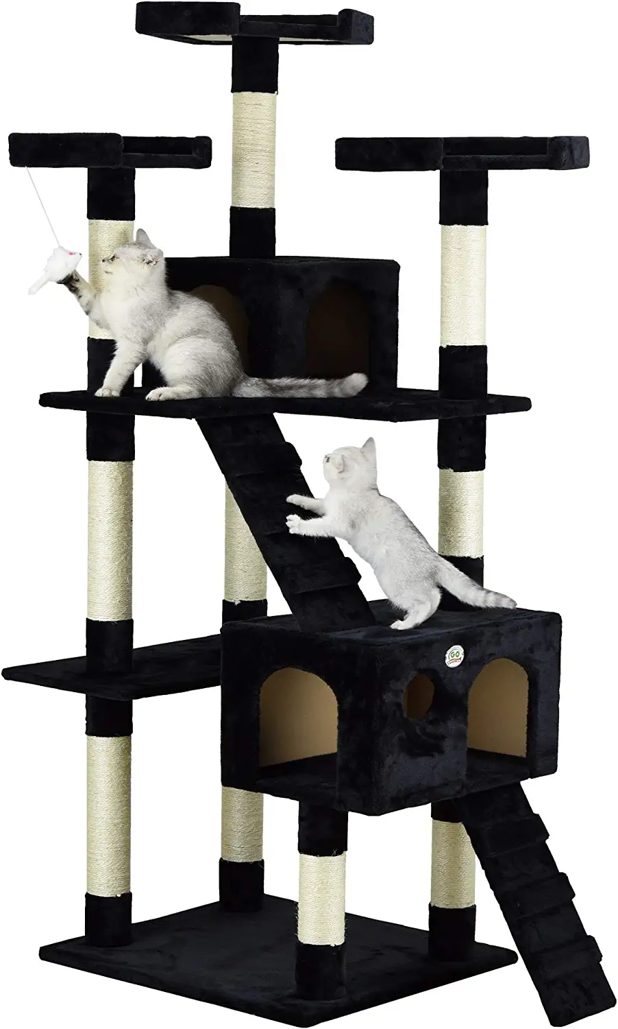 Go Pet Club 72-in Faux Fur Cat Tree and Condo (Black)