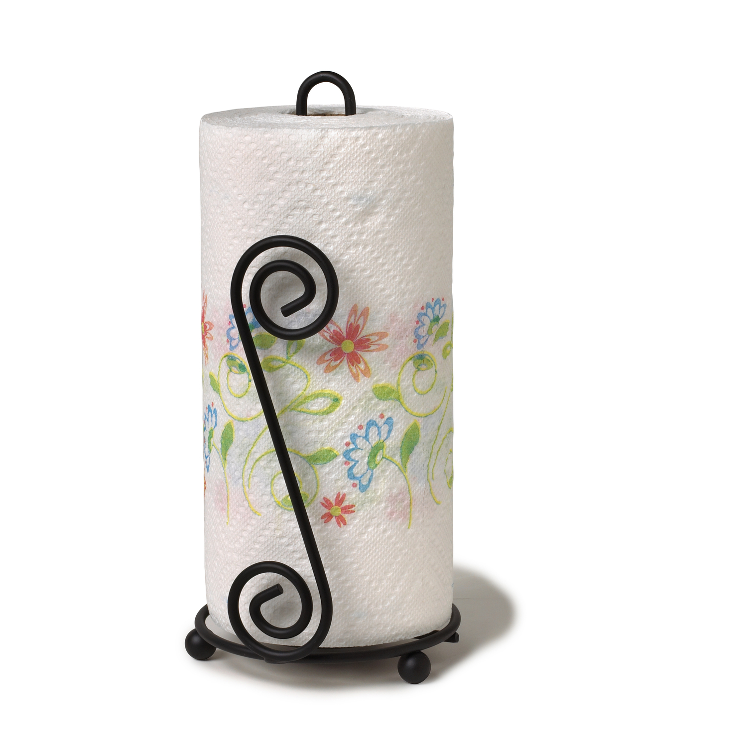 Spectrum Scroll Steel Paper Towel Holder 13 in. H X 6.5 in. W X 6.5 in. L