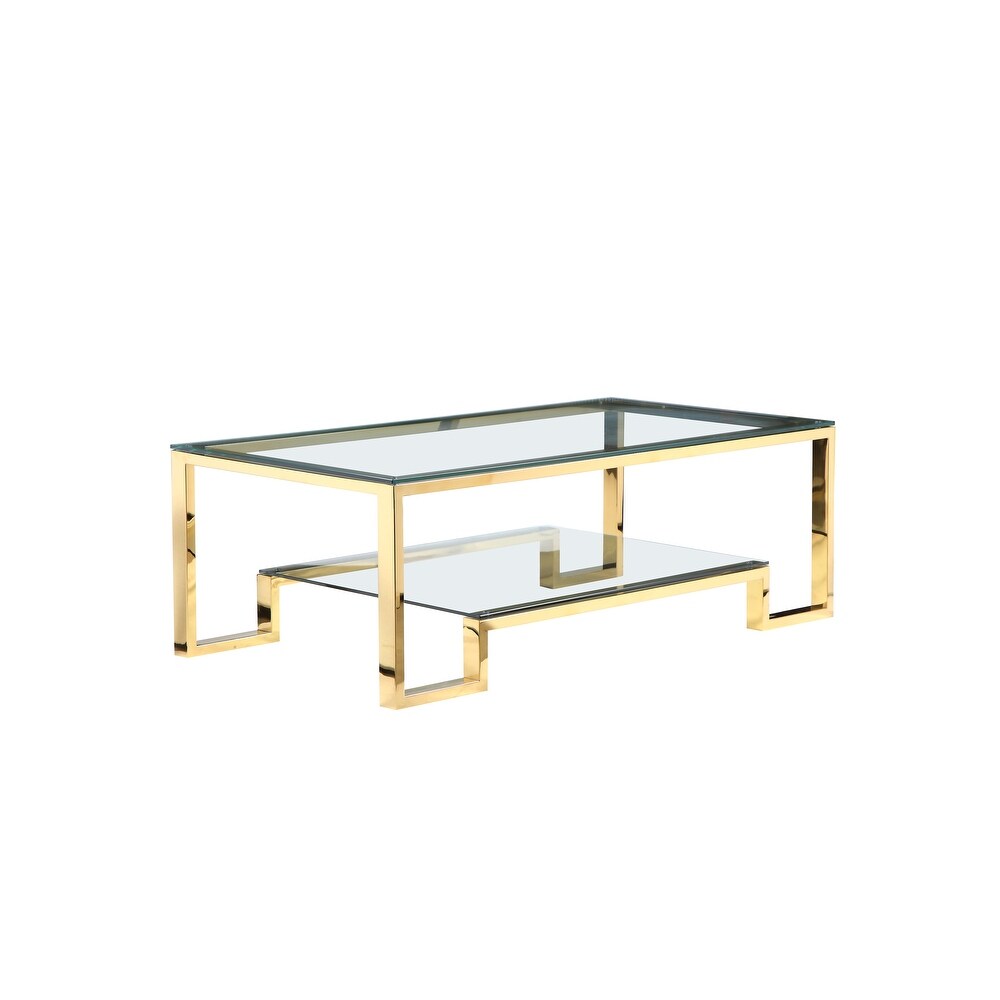 Laurence Coffee Table High Polish Gold.